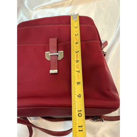 Red Leather Mini Backpack Purse Etienne Aigner Multiple Compartments Zip Pocket - Picture 11 of 13